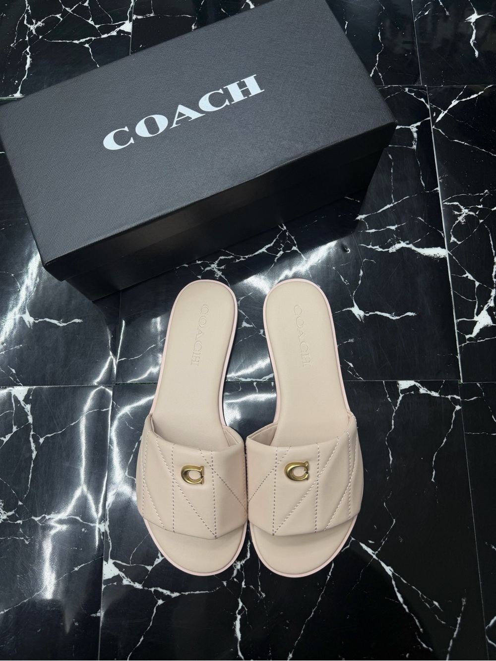 Coach Quilted Leather Sandal Sandals in Pink